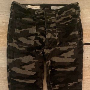 Pilcro & the Letter Press Camo green corduroy Skinny Pants